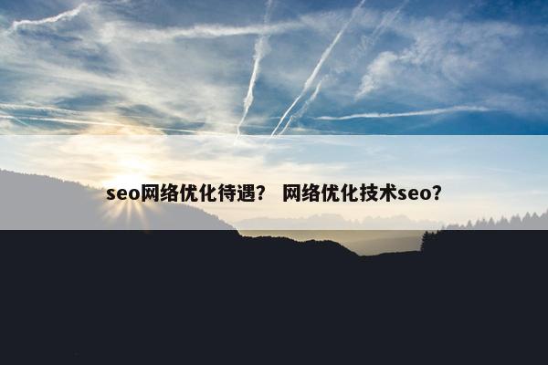 seo网络优化待遇？ 网络优化技术seo？