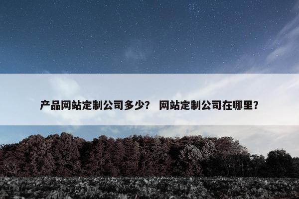 产品网站定制公司多少？ 网站定制公司在哪里？