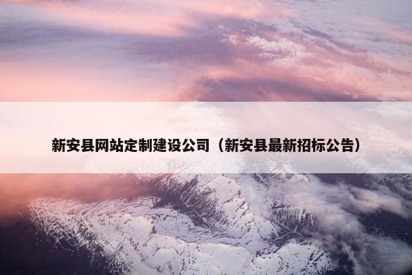 新安县网站定制建设公司（新安县最新招标公告）