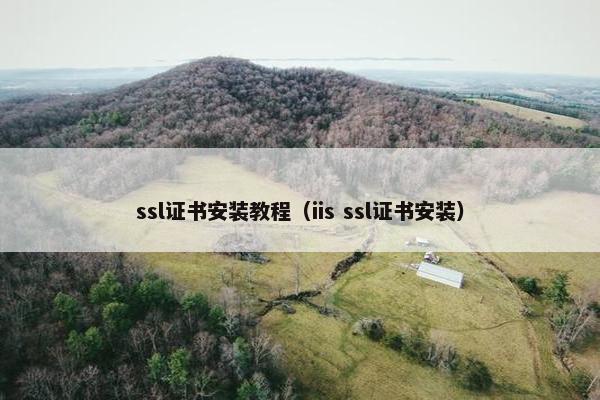 ssl证书安装教程（iis ssl证书安装）