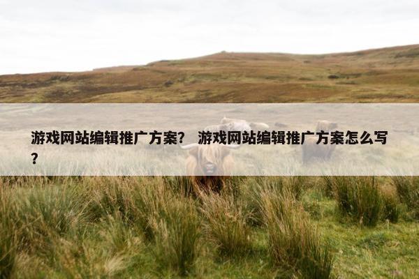 游戏网站编辑推广方案？ 游戏网站编辑推广方案怎么写？