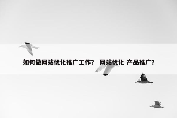 如何做网站优化推广工作？ 网站优化 产品推广？