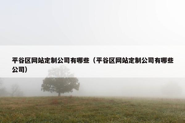 平谷区网站定制公司有哪些（平谷区网站定制公司有哪些公司）