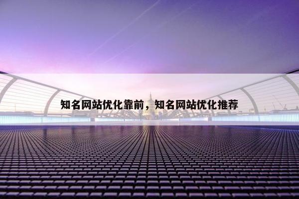 知名网站优化靠前，知名网站优化推荐