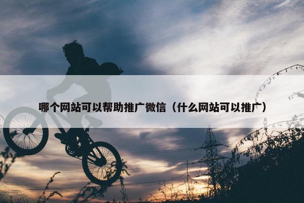 哪个网站可以帮助推广微信（什么网站可以推广）