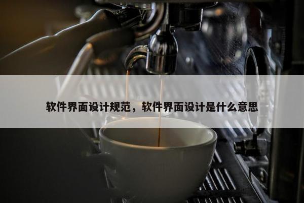软件界面设计规范，软件界面设计是什么意思