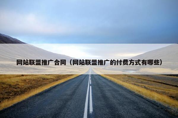 网站联盟推广合同（网站联盟推广的付费方式有哪些）