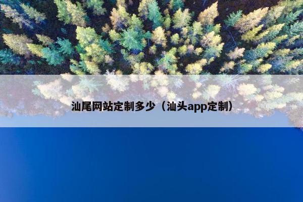 汕尾网站定制多少（汕头app定制）