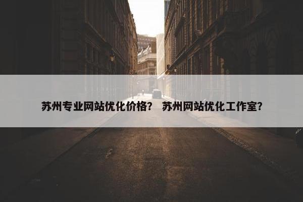 苏州专业网站优化价格？ 苏州网站优化工作室？