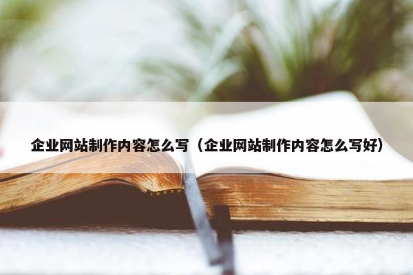 企业网站制作内容怎么写（企业网站制作内容怎么写好）