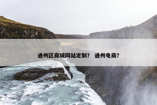 通州区商城网站定制？ 通州电商？