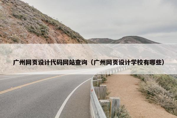广州网页设计代码网站查询（广州网页设计学校有哪些）