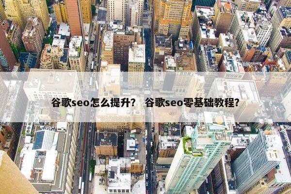 谷歌seo怎么提升？ 谷歌seo零基础教程？