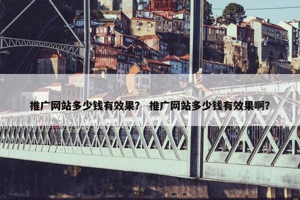 推广网站多少钱有效果？ 推广网站多少钱有效果啊？