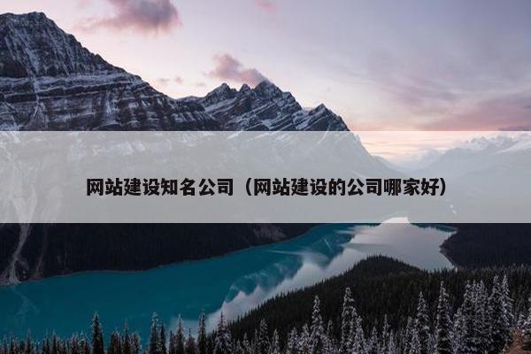 网站建设知名公司（网站建设的公司哪家好）