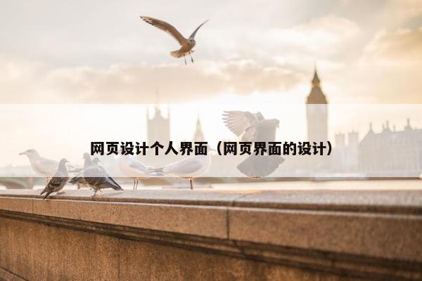 网页设计个人界面（网页界面的设计）