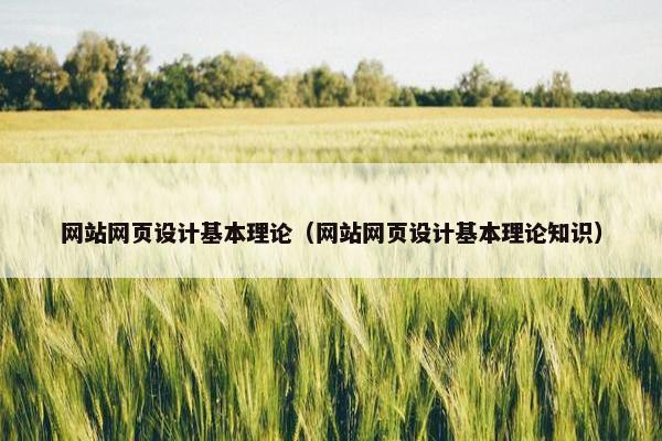 网站网页设计基本理论（网站网页设计基本理论知识）