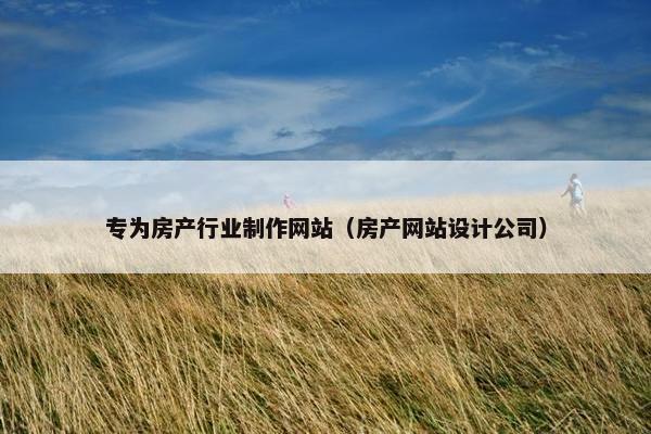 专为房产行业制作网站（房产网站设计公司）