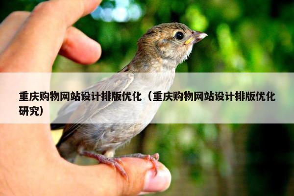 重庆购物网站设计排版优化（重庆购物网站设计排版优化研究）