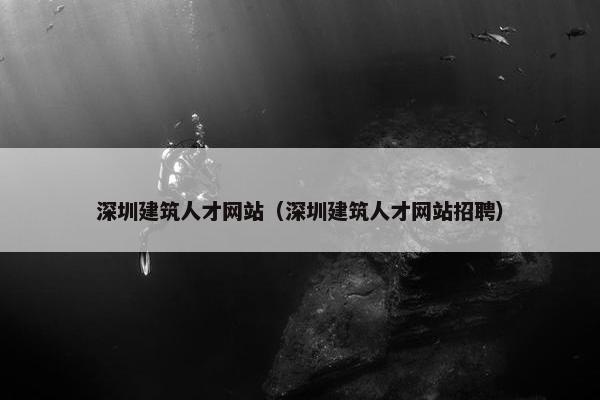 深圳建筑人才网站（深圳建筑人才网站招聘）