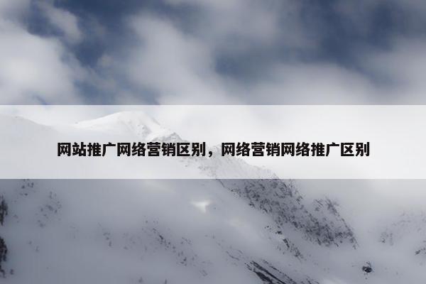 网站推广网络营销区别，网络营销网络推广区别