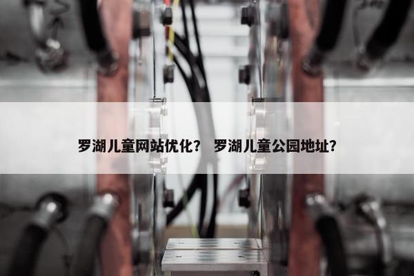 罗湖儿童网站优化？ 罗湖儿童公园地址？