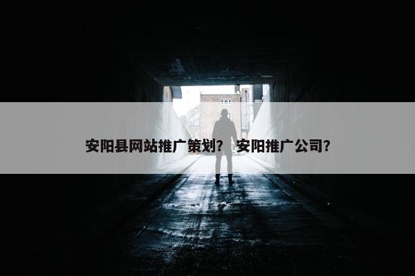 安阳县网站推广策划？ 安阳推广公司？