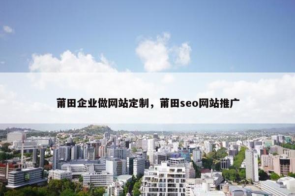 莆田企业做网站定制，莆田seo网站推广