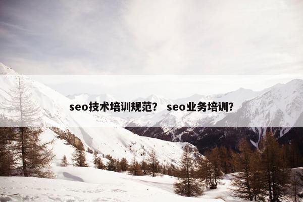 seo技术培训规范？ seo业务培训？