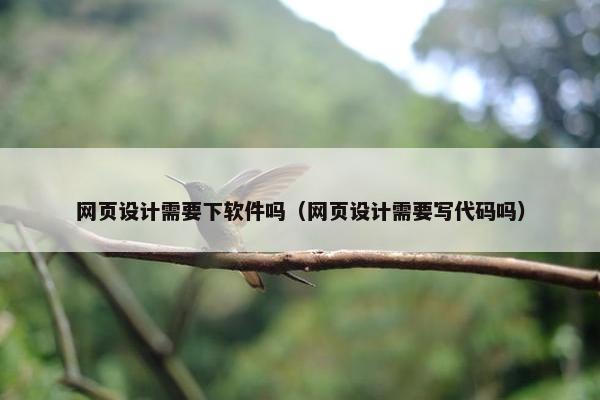 网页设计需要下软件吗（网页设计需要写代码吗）