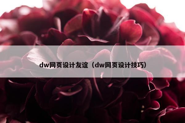 dw网页设计友谊（dw网页设计技巧）