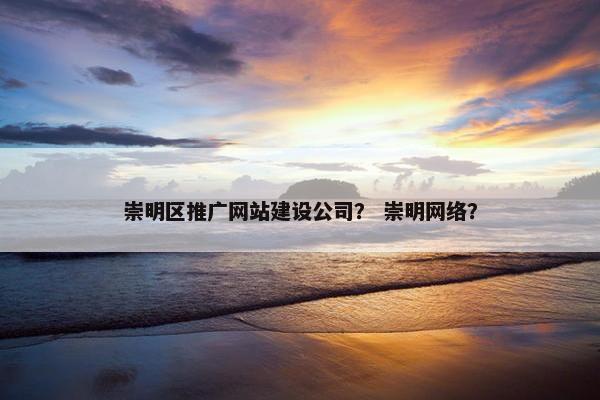 崇明区推广网站建设公司？ 崇明网络？