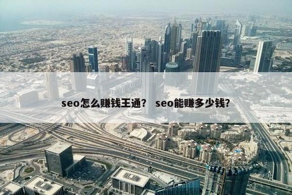 seo怎么赚钱王通？ seo能赚多少钱？