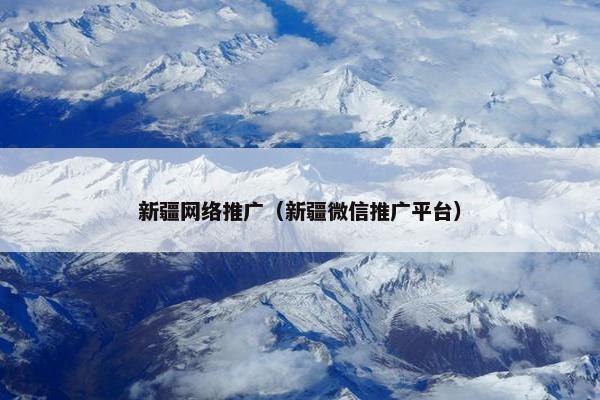 新疆网络推广（新疆微信推广平台）