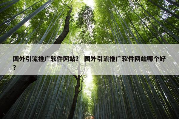 国外引流推广软件网站？ 国外引流推广软件网站哪个好？