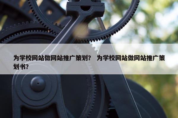 为学校网站做网站推广策划？ 为学校网站做网站推广策划书？