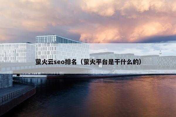 萤火云seo排名（萤火平台是干什么的）