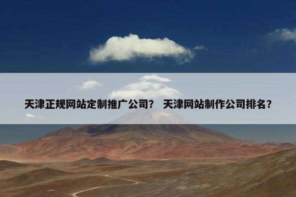 天津正规网站定制推广公司？ 天津网站制作公司排名？