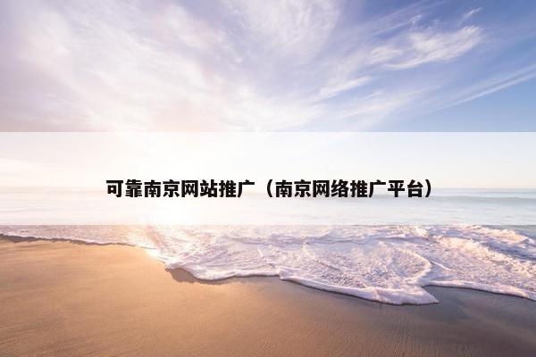 可靠南京网站推广（南京网络推广平台）