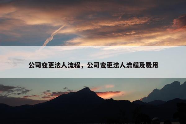 公司变更法人流程，公司变更法人流程及费用