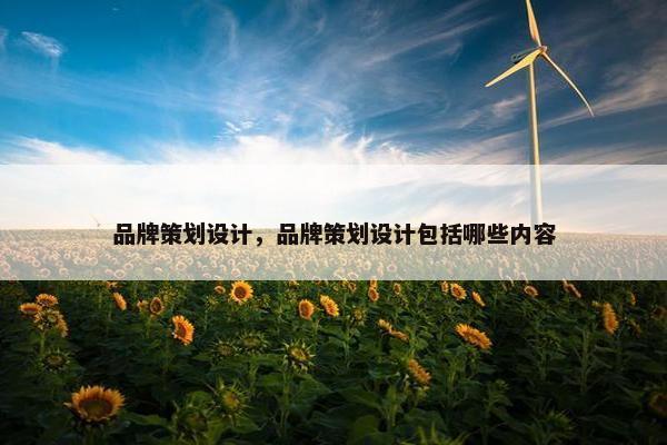 品牌策划设计，品牌策划设计包括哪些内容