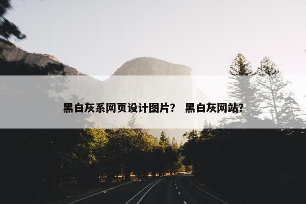 黑白灰系网页设计图片？ 黑白灰网站？