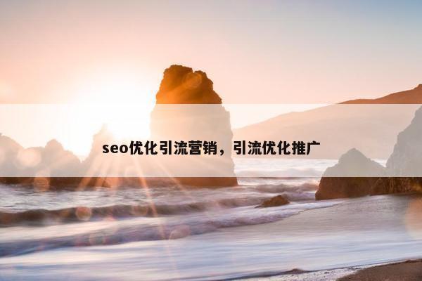 seo优化引流营销，引流优化推广