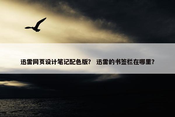迅雷网页设计笔记配色版？ 迅雷的书签栏在哪里？