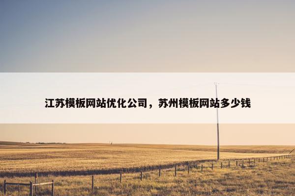 江苏模板网站优化公司，苏州模板网站多少钱