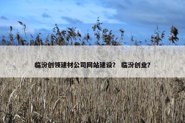 临汾创领建材公司网站建设？ 临汾创业？