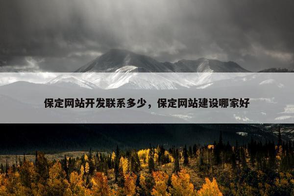 保定网站开发联系多少，保定网站建设哪家好