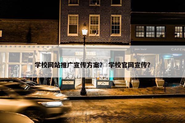 学校网站推广宣传方案？ 学校官网宣传？