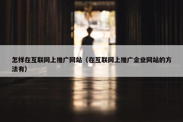 怎样在互联网上推广网站（在互联网上推广企业网站的方法有）