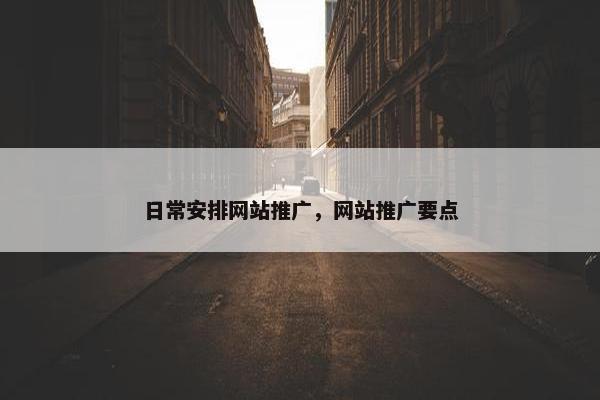 日常安排网站推广，网站推广要点